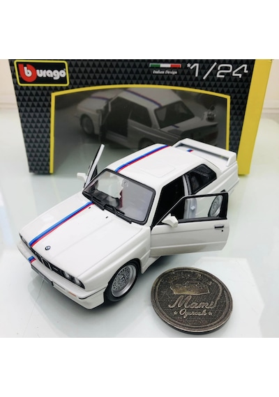 Yeni - New 1988 Bmw M3 E30 White 1:24 Ölçek Burago Marka