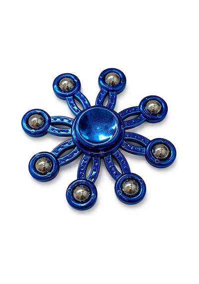 Metal Stres Çarkı Mavi 4 Farklı Desen Fidget Spinner Stres Atıcı Ve Rahatlatıcı Stres Çarkı