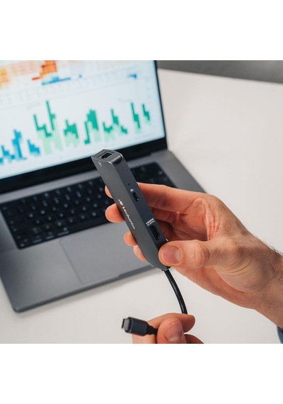 Usb-c Pro Multiport Hub 5'i 1 Arada, Çoklu Bağlantı Noktalı Adaptör, Usb-c, Hdmı, Rj45, Usb-a Ve Usb-c Pd, Mac, Apple Uyumlu MacBook Pro/air, İpad Pro, Thinkpad, Windows Bilgisayar, Dizüstü Bilgisayar Ve