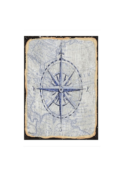 Bedeko Denizci Pusulası Modern Ahşap Tablo 25 Cm X 35 Cm