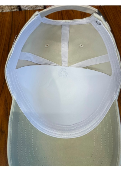 Hamze Kaplan Nakışlı Vintage Eskitme Yıkamalı Gabardin Cap Şapka Açık Bej