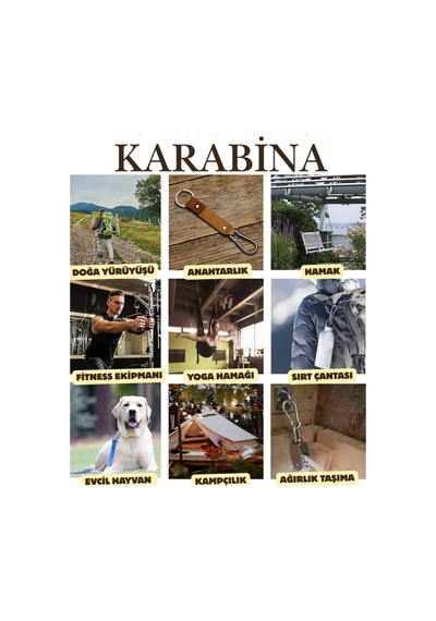 10 Mm Karabina Paslanmaz Çelik Karabina Kamp Ekipmanı Tırmanma Dağcılık Salıncak Hamak Askı Kilidi Gümüş Gümüş