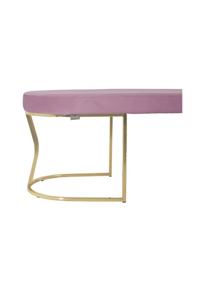 Viego Gold Smooth- Pembe Kapitoneli Model Puf & Bench & Koltuk- Oturak-uzun Makyaj Puff-yatak Odası Ucu &önü