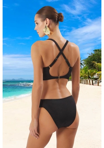 Ersefa Tasarım Bikini Takımı Hızlı Kuruyan Şık Detaylı Yüksek Konfor Pla Siyah