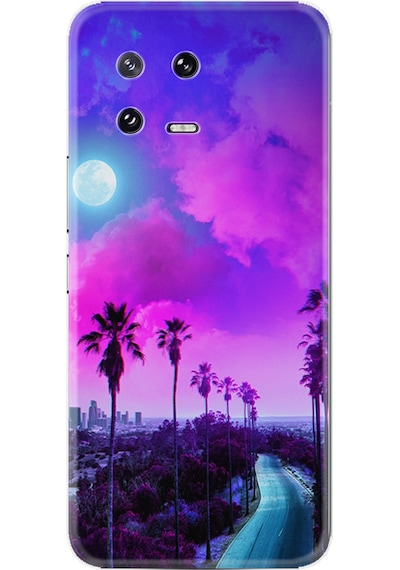 Xiaomi 13 Kılıf Resimli Desenli Silikon Platinium Series Purple Way 1843