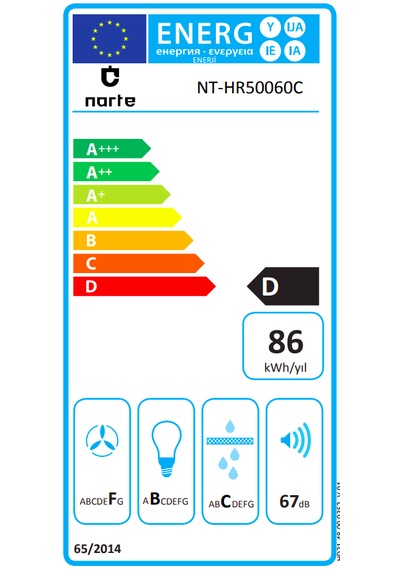 Narte NT-HR50060C Rustik Model Ankastre Davlumbaz