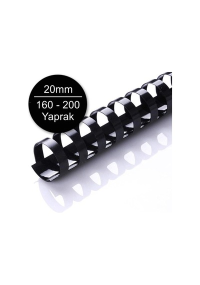 Sarff 20Mm Plastik Spiral Siyah 160-200 Yaprak Kapasiteli 100 Lü