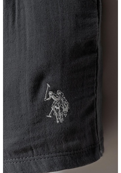 U.S. Polo Assn. Erkek Bebek 2 Li Şort Gömlek Takım Koyu Gri-2256 gri
