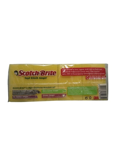Scotch Brite Yeşil Klasik Bulaşık Süngeri 8'li 6'li Paket