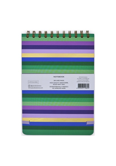 A5 Spiralli Stripe - Mauve Medley Çok Renkli