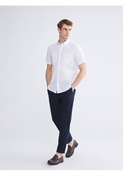Lcwaıkıkı Classic Beyaz Regular Fit Kısa Kollu Erkek Gömlek
