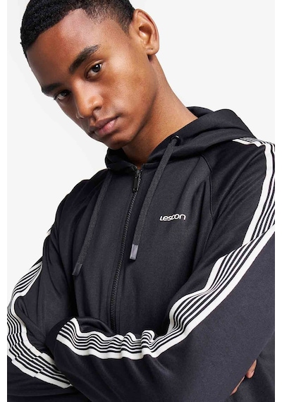 Lescon Erkek Basketbol Fermuarlı Kapüşonlu Sweatshirt 26b-1052 siyah