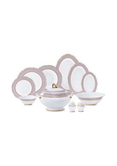 Aryıldız Majestic 60 Parça 12 Kişilik Yemek Takımı Beyaz - Gold