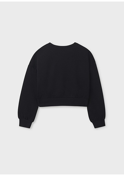Mayoral Siyah Kız Çocuk Pul Detaylı Sweatshirt 7421 Siyah