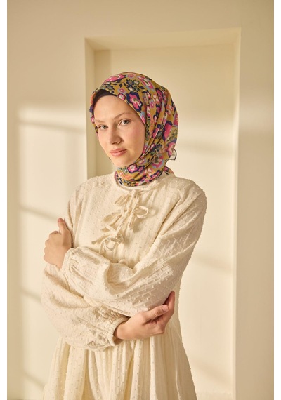 Silk Home Soft Eşarp 73090-23 Koyu Mor, Pembe, Yanık Sarı, Yeşil, Bebe Mavi