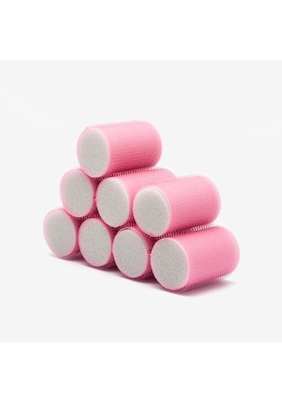 Croc 1207 Cırtlı Sünger Bigudi Pembe 8li Çap 4cm Açık Mavi
