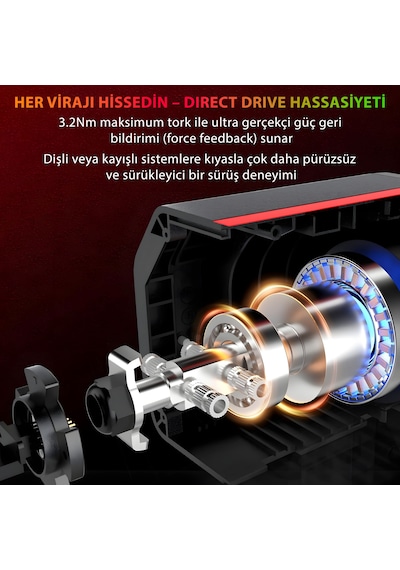 Pxn V10 Ultra Direct Drive Yarış Direksiyon Seti - 3.2nm Servo Motor - Pc, Ps4, Xbox Uyumlu