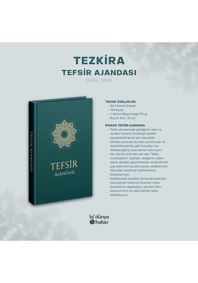 Tefsir Ajandası Özel Seri Tezkira Açık Gri