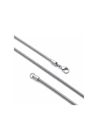 Beycen Aksesuar Spiral Erkek Çelik Kolye 3mm 55cm Gümüş Renk 3902eck038 Çok Renkli