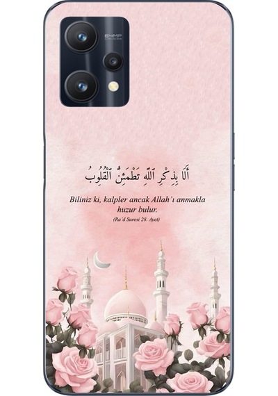 Realme 9 Pro Uyumlu Rad Suresi Cami Ve Güller Baskılı Silikon Kılıf Renkli