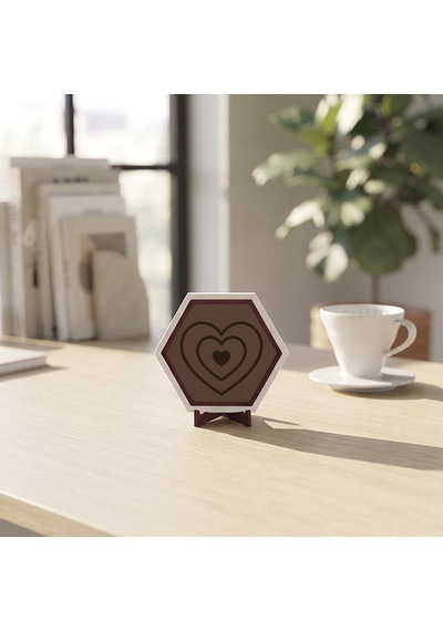 Katmanlı Kalp Tasarımlı Modern Masaüstü Süsü Sevgi Dolu Görünümüyle Yaşam Alanlarınıza Neşe Katan Estetik Bir Obje 10x10 Cm, Açık Kahve