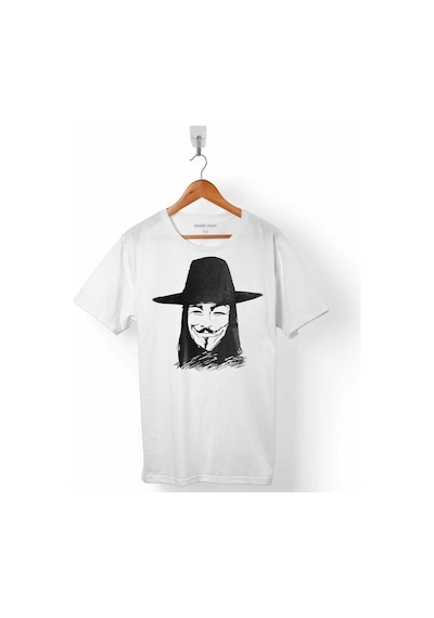 V For Vendette Mask Vandetta Erkek Tişört 001
