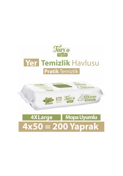 Baby Turco Doğadan Yer Temizlik Havlusu Yeşil Sabun 4 x 50'li