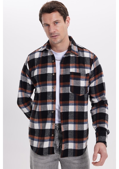 Tudors Erkek Regular Fit Rahat Kesim Kışlık Kareli Oduncu Gömlek-42147 Siyah Tudors Erkek Regular Fit Rahat Kesim Kışlık Kareli Oduncu Gömlek-42147 Siyah