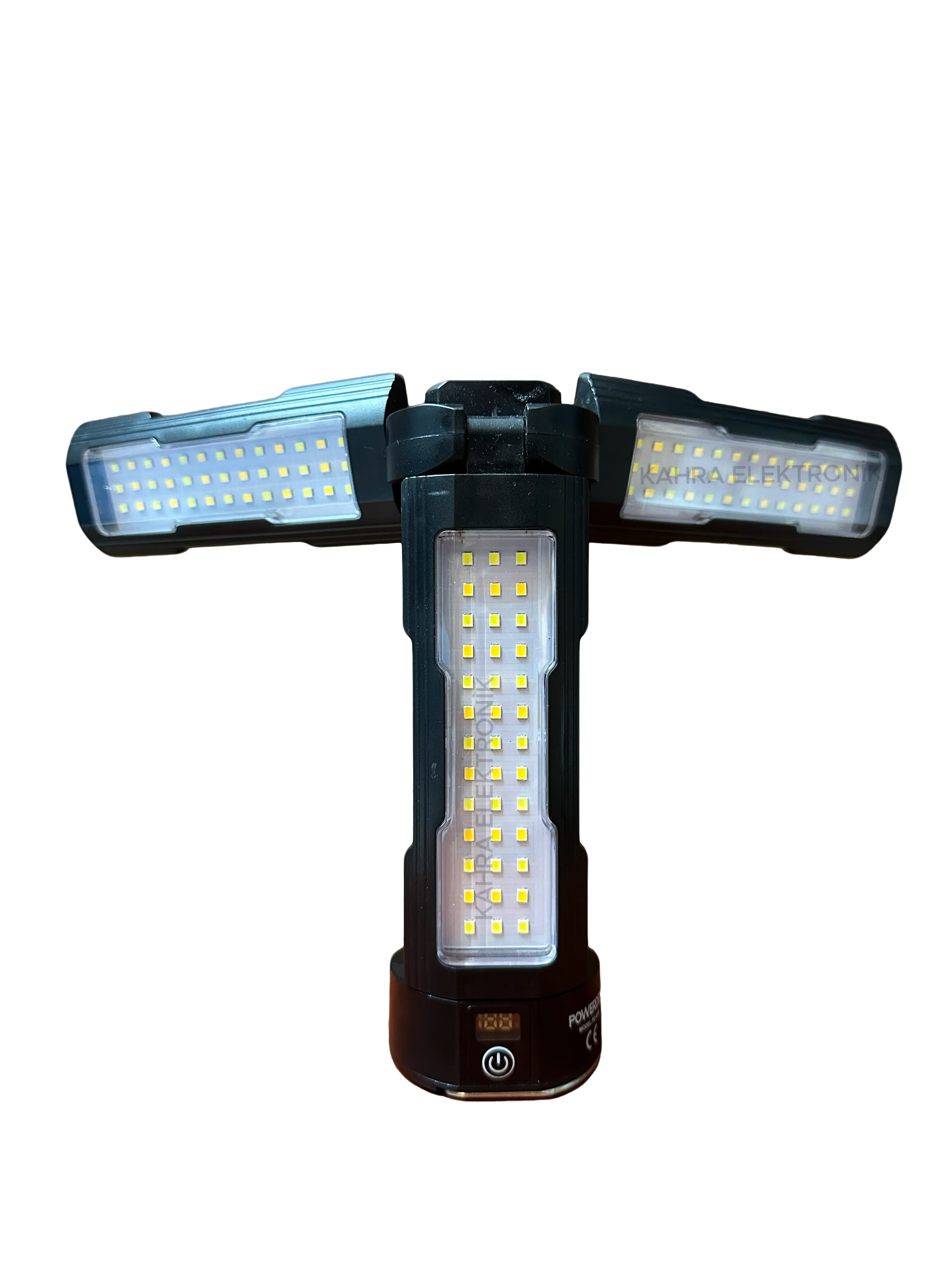 Powerdex Pd-6000 Çok Amaçlı Işıldak El &kamp Feneri Beyaz -gün Işığı 3 Kanatlı Led Ampul Çok Renkli