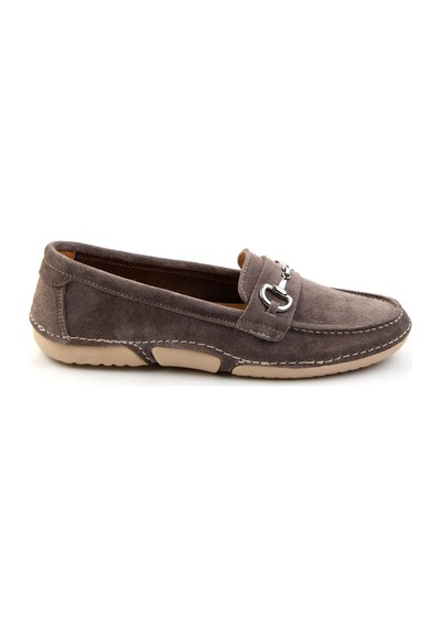 Bambi Vizon Leather Kadın Loafer Ayakkabı K01028130601 Vizon