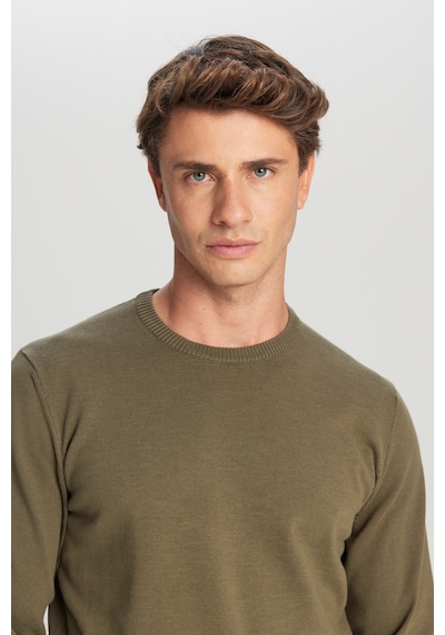 AC&Co / Altınyıldız Classics Erkek Hakı Pamuklu Standart Fit Normal Kesim Bisiklet Yaka Triko Kazak Haki AC&Co / Altınyıldız Classics Erkek Hakı Pamuklu Standart Fit Normal Kesim Bisiklet Yaka Triko Kazak Haki