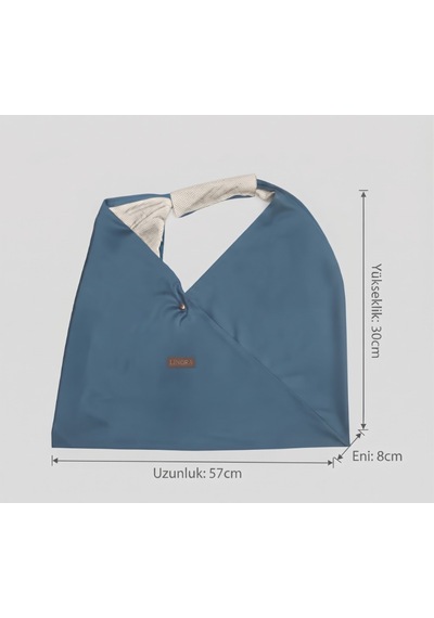 Lunora Collection Kadın Gabardin Çanta Açık Lacivert