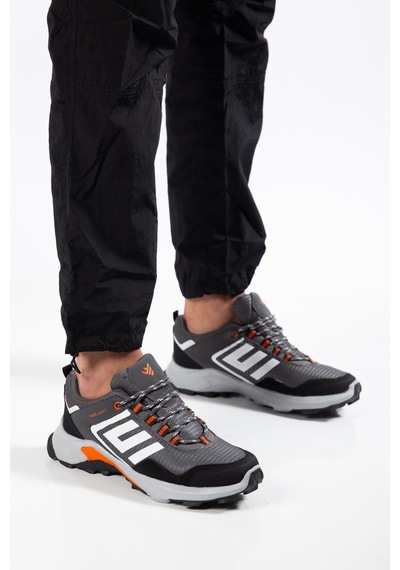 Dilimler Ayakkabı Erkek Treking Spor Ayakkabı Siyah Gri İthal Bağcıklı-4555 GRİ