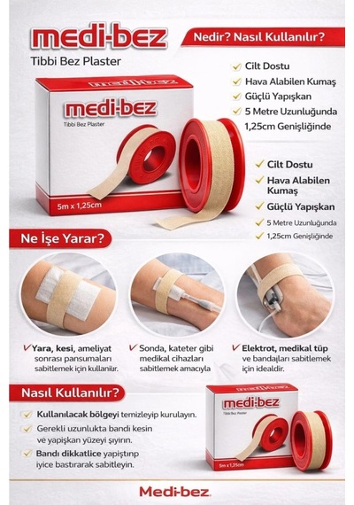 Medibez Bez Flaster 1,25cm X 5m - 20 Adet