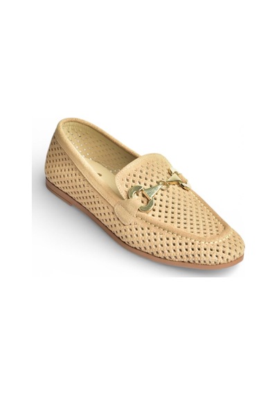 Fox Shoes Y291262402 Bej Süet Toka Detaylı Kadın Babet Bej