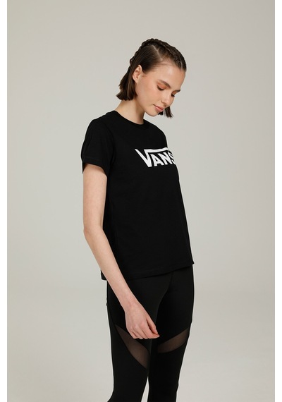 Vans Wm Drop V Ss Crew-B Siyah Kadın Kısa Kol T-Shirt