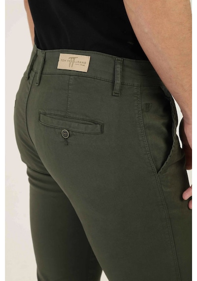 Tom Free Store Erkek Likralı Esnek Kumaş Pamuklu Yumuşak Dokulu Chino Pantolon Haki
