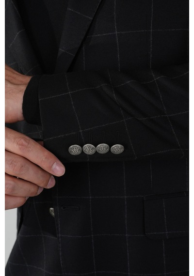 Bisse Comfort Fit Siyah Mono Yaka Çift Yırtmaçlı 6 Drop Yün Kaşmir Erkek Ceket Pck24k24208 D99 Siyah Bisse Comfort Fit Siyah Mono Yaka Çift Yırtmaçlı 6 Drop Yün Kaşmir Erkek Ceket Pck24k24208 D99 Siyah