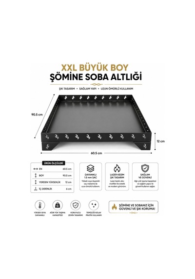 Xxl Büyük Boy Şömine Soba Altlığı - 918156958