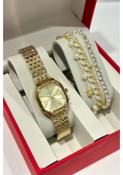 Çelik Kordon Su Geçirmez Garantili Kadın Kol Saati Gold 60762692