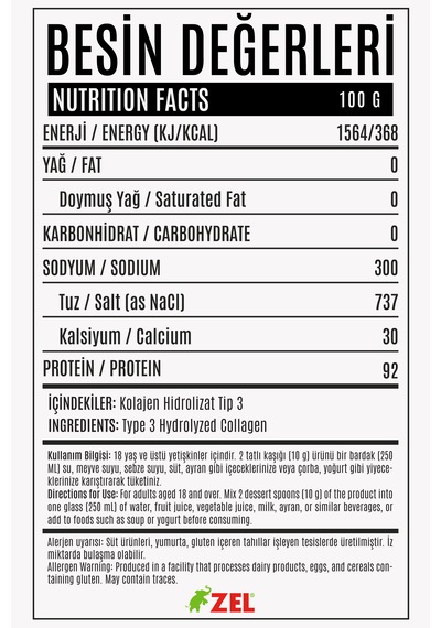 Zel Tip 3 Hidrolize Toz Kolajen 280 G