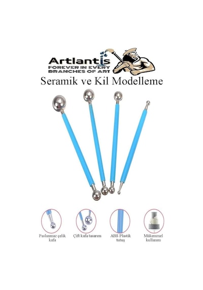 Top Uçlu Seramik Ve Kil Modelleme Seti 10lu 1 Paket Polimer Kil Şekillendirme Çömlek Oyma Çiçek