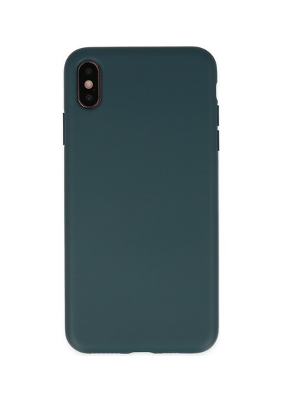 Apple iPhone  Uyumlu- Xs Max Kılıf Nano İçi Kadife Silikon - Koyu Yeşil