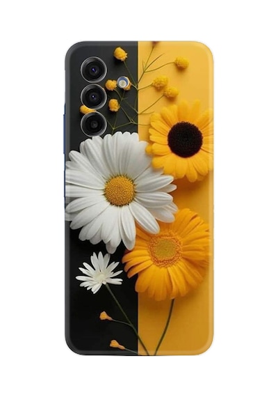 Samsung Samsung Galaxy Uyumlu A17 Kılıf Boutique Baskılı Resimli Sarı Beyaz Çiçek Pcode -044