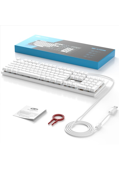 Magegee Mk-storm 104 Tuş Blue Switch Kablolu Türkçe Q Beyaz Gaming Klavye