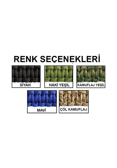 Kamp Bıçaklı Paracord Paraşüt İpi Survival Bileklik 5 Özellik 1 Arada 18 CM Çok Renkli