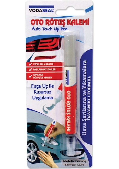 Vodaseal Fırça Uçlu Oto Rötuş Kalemi 5 Ml. - Metalik Gümüş Gri