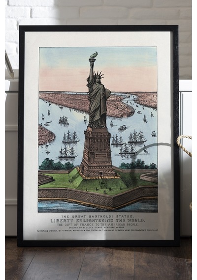 Liberty Siyah Ahşap Çerçeveli Poster, Dekoratif Seyahat Duvar Tablosu