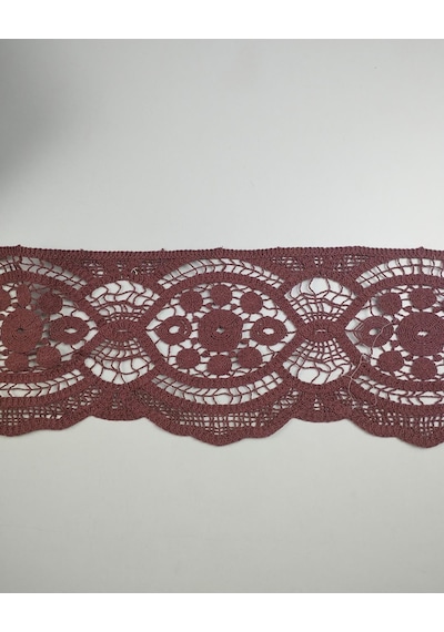 Mürdüm Renk Pamuk Dantel En: 16cm-11072 Krem