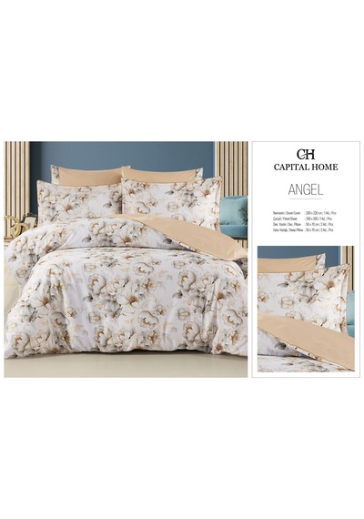 Capital Home Angel Çift Kişilik Nevresim Takımı Krem Cappucino